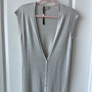 Repeat Cashmere & Silk Blend Sleeveless Long Cardigan | Size 36 (S/M)